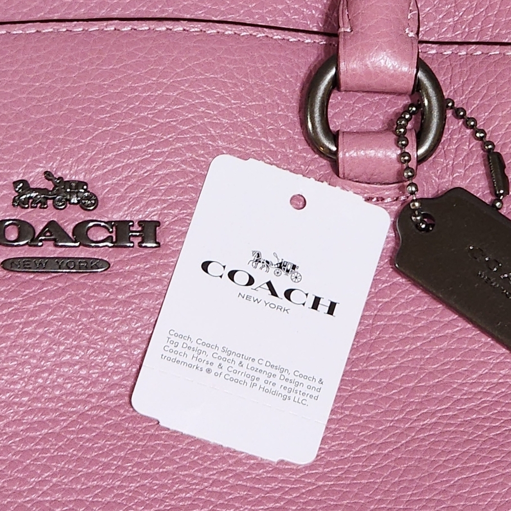 COACH Mia Pink Rose Leather Satchel/Crossbody, Like New - Picture 8 of 8
